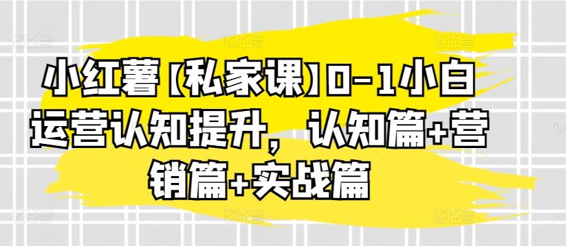 小红薯【私家课】0-1小白运营认知提升，认知篇+营销篇+实战篇壹学湾 - 一站式在线学习平台，专注职业技能提升与知识成长壹学湾
