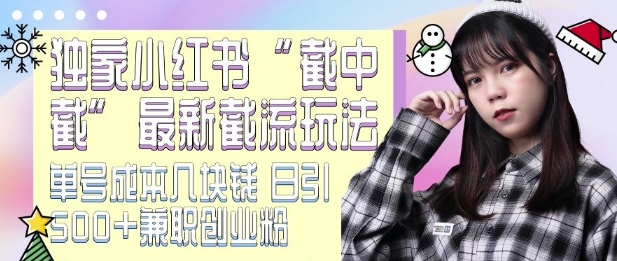 最新小红书截流玩法 独家截中截 单号成本几块钱 日引500+CY粉JZ粉壹学湾 - 一站式在线学习平台，专注职业技能提升与知识成长壹学湾