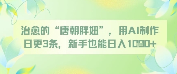 治愈的“唐朝胖妞”，用AI制作日更3条，新手也能日入多张壹学湾 - 一站式在线学习平台，专注职业技能提升与知识成长壹学湾
