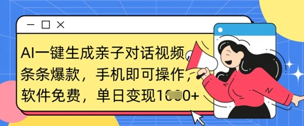 AI一键生成亲子对话视频，条条爆款，一部手机即可操作，单日变现数张壹学湾 - 一站式在线学习平台，专注职业技能提升与知识成长壹学湾