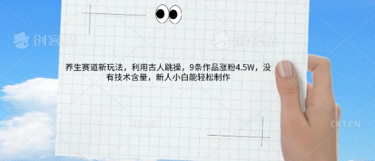 AI养生赛道新玩法，10条作品涨粉5.2W，操作简单，新人小白能轻松制作-百创源-全网首发各大平台项目资源、专注分享新出网上vip赚钱方法、vip课程视频教程、付费网络课程以及网赚培训，学习引流、建站、赚钱等，学项目技术从这里开始！