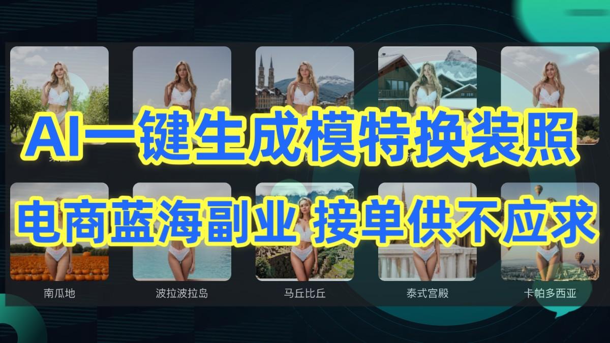 AI制作一键生成模特换装照，电商蓝海副业，接单供不应求壹学湾 - 一站式在线学习平台，专注职业技能提升与知识成长壹学湾