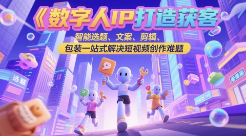 数字人IP打造获客变现实操课，智能选题、文案、剪辑、包装一站式解决短视频创作难题壹学湾 - 一站式在线学习平台，专注职业技能提升与知识成长壹学湾