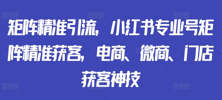 矩阵精准引流，小红书专业号矩阵精准获客，电商、微商、门店获客神技壹学湾 - 一站式在线学习平台，专注职业技能提升与知识成长壹学湾