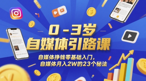 0-3岁自媒体引路课，自媒体挣钱零基础入门，自媒体月入2W的23个秘法壹学湾 - 一站式在线学习平台，专注职业技能提升与知识成长壹学湾