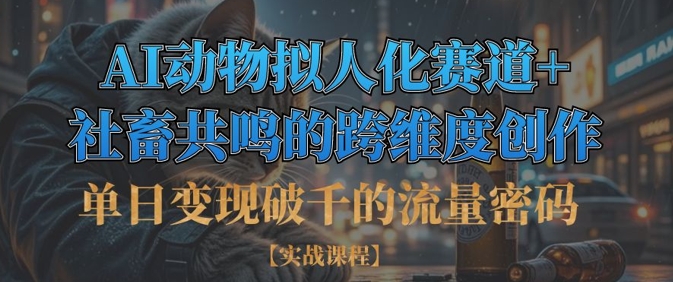 单日变现破千的流量密码，AI动物拟人化赛道+社畜共鸣的跨维度创作壹学湾 - 一站式在线学习平台，专注职业技能提升与知识成长壹学湾