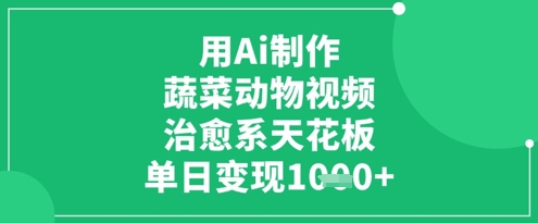 用Ai制作蔬菜动物视频，治愈系天花板，单日变现1k壹学湾 - 一站式在线学习平台，专注职业技能提升与知识成长壹学湾