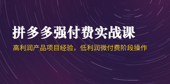 拼多多强付费实战课-44期，高利润产品项目经验，低利润微付费阶段操作壹学湾 - 一站式在线学习平台，专注职业技能提升与知识成长壹学湾