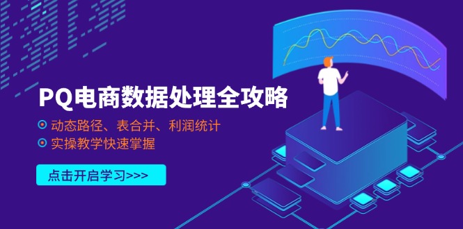 PQ电商数据处理全攻略，动态路径、表合并、利润统计，实操教学快速掌握壹学湾 - 一站式在线学习平台，专注职业技能提升与知识成长壹学湾