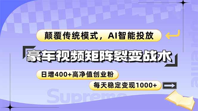豪车视频矩阵裂变战术，颠覆传统模式，AI智能投放，日增400+高净值创业…壹学湾 - 一站式在线学习平台，专注职业技能提升与知识成长壹学湾