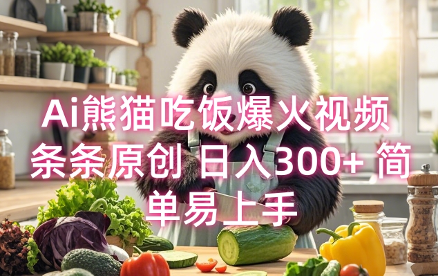Ai熊猫吃饭爆火视频 条条原创 日入300+ 简单易上手壹学湾 - 一站式在线学习平台，专注职业技能提升与知识成长壹学湾