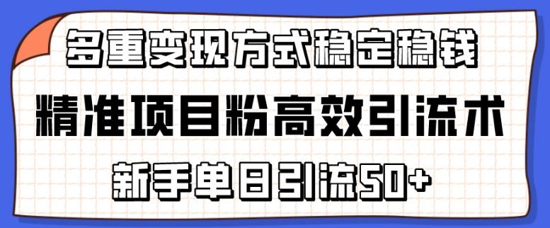 精准项目粉高效引流术，新手单日引流50+，多重变现方式稳定赚钱【揭秘】壹学湾 - 一站式在线学习平台，专注职业技能提升与知识成长壹学湾