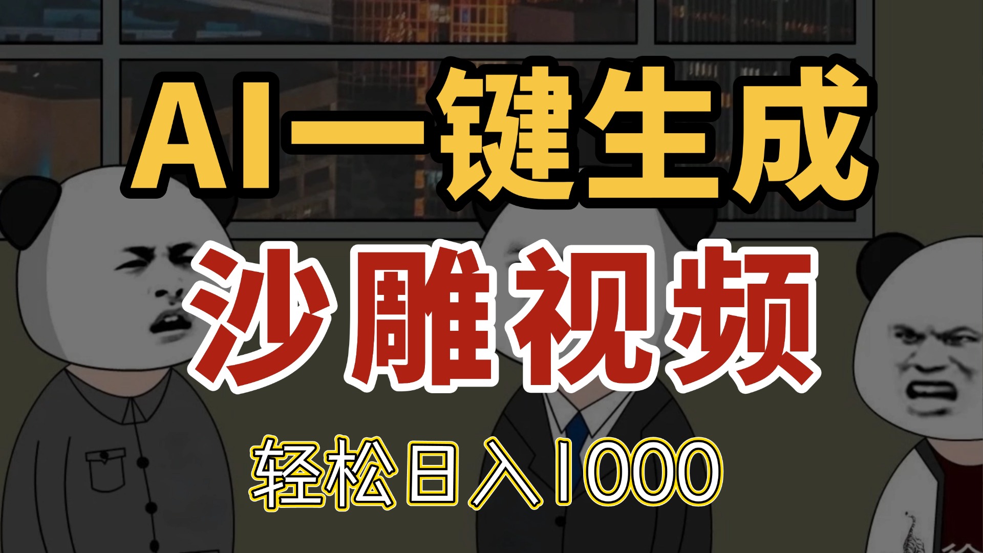 AI一键生成沙雕视频，一条视频千万播放，轻松日入1000壹学湾 - 一站式在线学习平台，专注职业技能提升与知识成长壹学湾