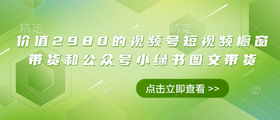 价值2980的视频号短视频橱窗带货和公众号小绿书图文带货壹学湾 - 一站式在线学习平台，专注职业技能提升与知识成长壹学湾