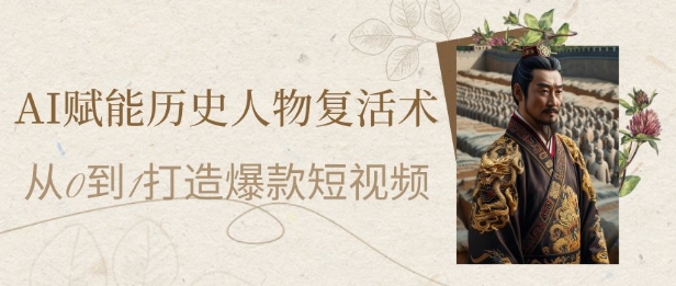 AI赋能历史人物复活术：从0到1打造爆款短视频，7天涨粉10W，小白也能月入过1W壹学湾 - 一站式在线学习平台，专注职业技能提升与知识成长壹学湾