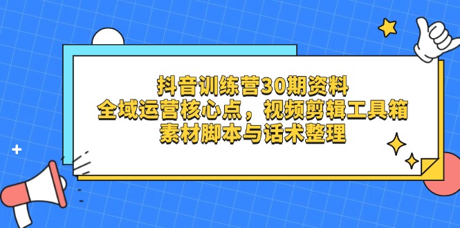 抖音训练营30期资料，全域运营核心点，视频剪辑工具箱 素材脚本与话术整理壹学湾 - 一站式在线学习平台，专注职业技能提升与知识成长壹学湾